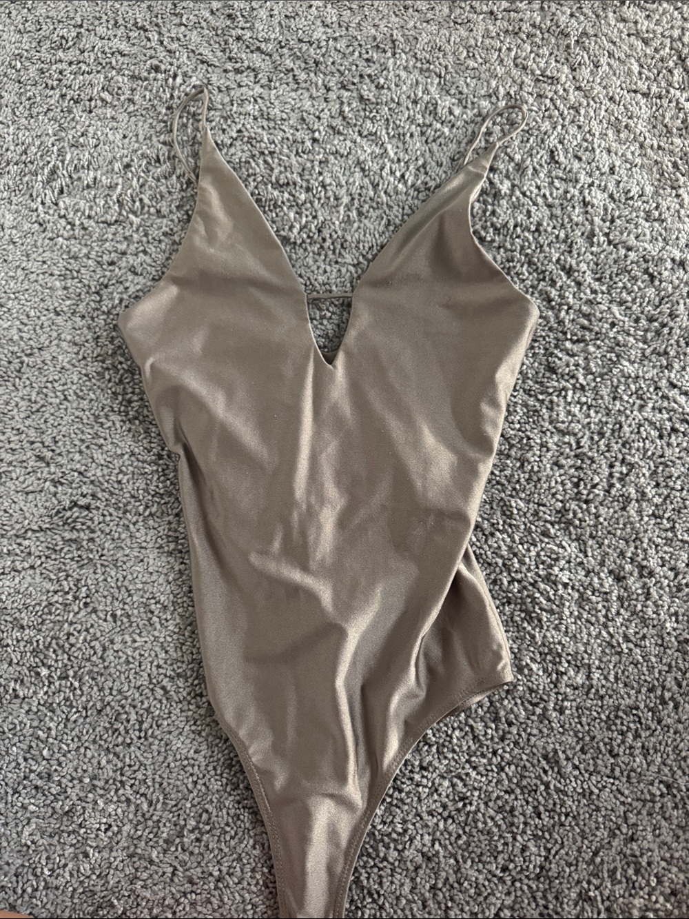 Sleek Neutral V-Neck Bodysuit